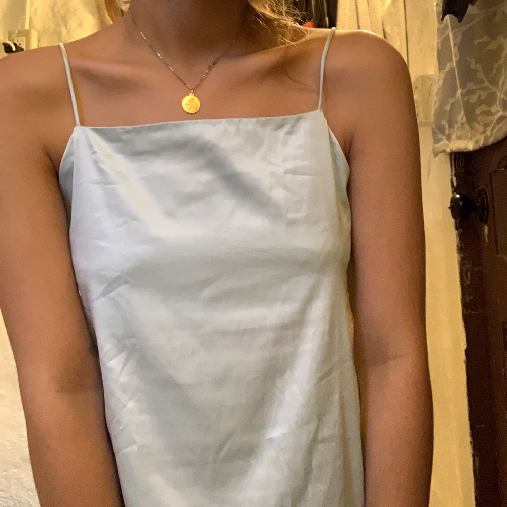 Satin baby blue Y2K top